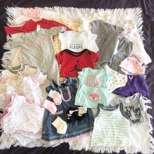 48 pcs newborn-3 month baby girl clothing lot